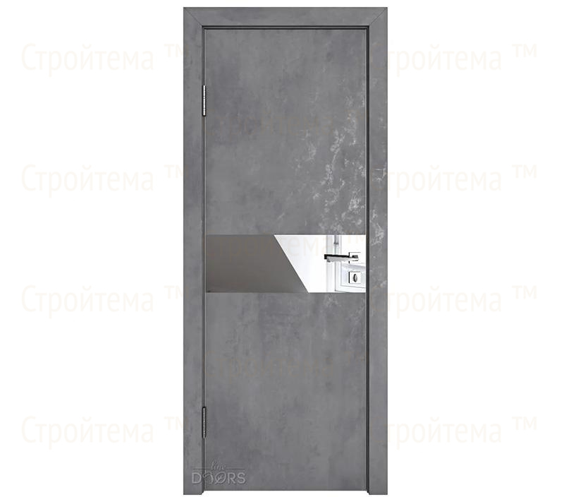 Дверь межкомнатная шумоизоляционная Линия дверей DO-609 (ДО-609) Бетон темный/Зеркало