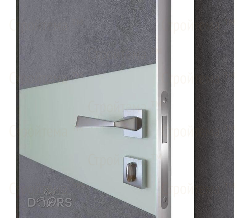 Дверь межкомнатная шумоизоляционная Линия дверей DO-609 (ДО-609) Бетон темный/Снег