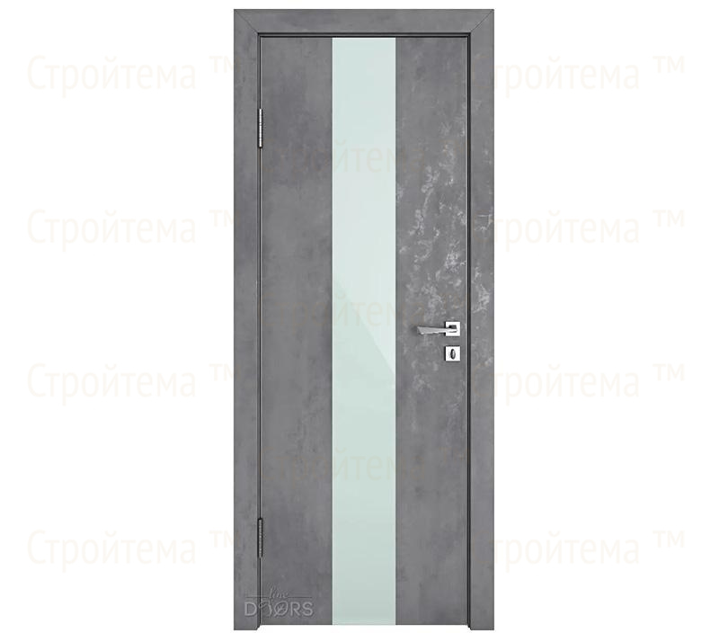 Дверь межкомнатная шумоизоляционная Линия дверей DO-610 (ДО-610) Бетон темный/стекло Белое