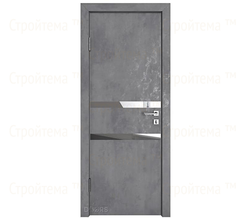 Дверь межкомнатная шумоизоляционная Линия дверей DO-613 (ДО-613) Бетон темный/Зеркало