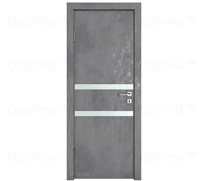Дверь межкомнатная шумоизоляционная Линия дверей DO-613 (ДО-613) Бетон темный/Снег