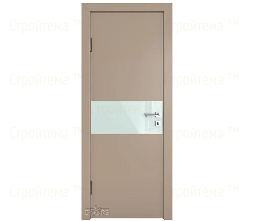 Дверь межкомнатная шумоизоляционная Линия дверей DO-601 (ДО-601) Латте софт/стекло Белое