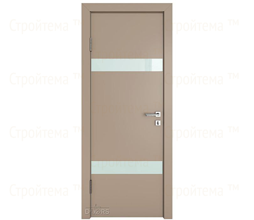 Дверь межкомнатная шумоизоляционная Линия дверей DO-602 (ДО-602) Латте софт/стекло Белое