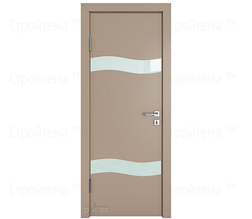 Дверь межкомнатная шумоизоляционная Линия дверей DO-603 (ДО-603) Латте софт/стекло Белое