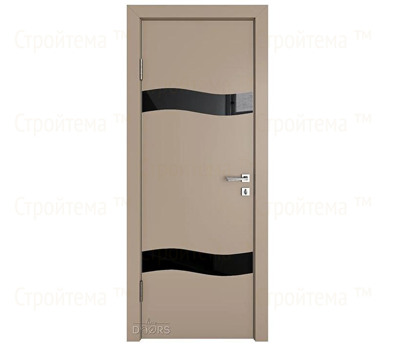 Дверь межкомнатная шумоизоляционная Линия дверей DO-603 (ДО-603) Латте софт/стекло Черное