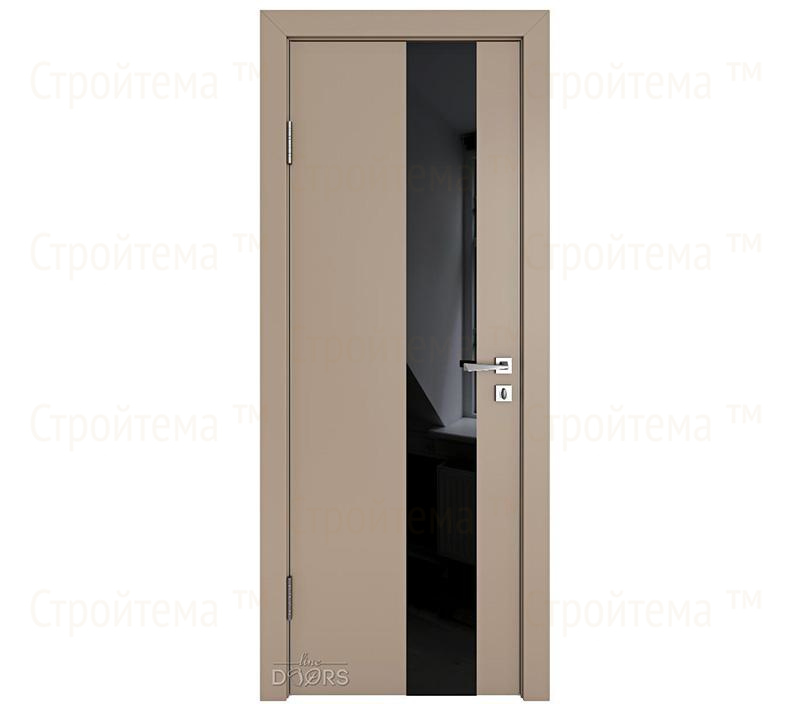 Дверь межкомнатная шумоизоляционная Линия дверей DO-604 (ДО-604) Латте софт/стекло Черное