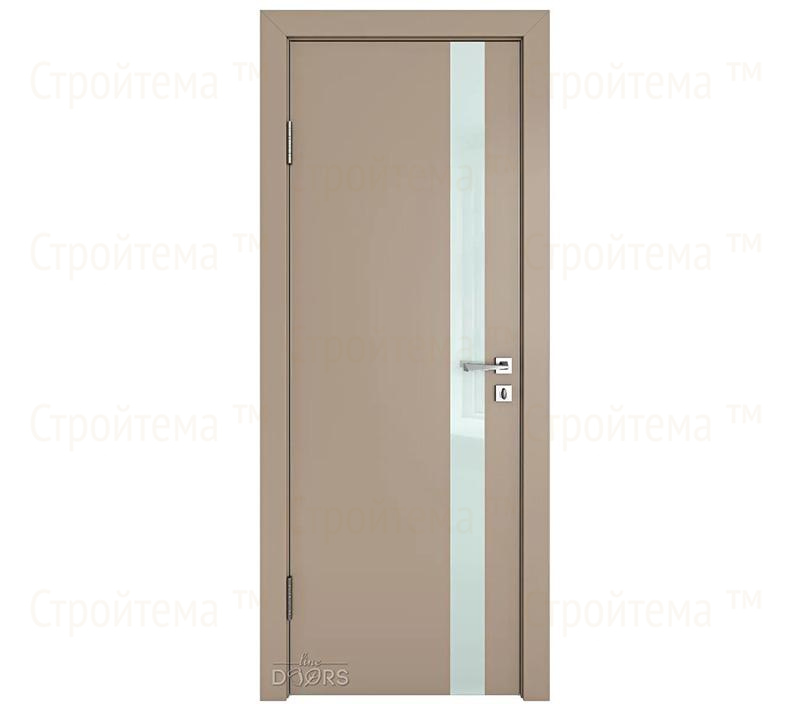 Дверь межкомнатная шумоизоляционная Линия дверей DO-607 (ДО-607) Латте софт/стекло Белое