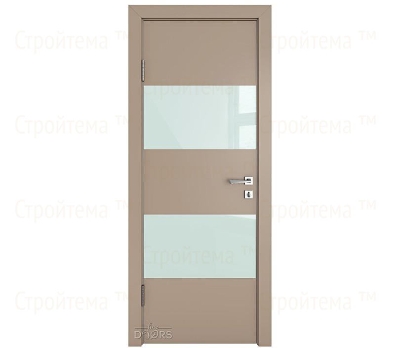 Дверь межкомнатная шумоизоляционная Линия дверей DO-608 (ДО-608) Латте софт/стекло Белое