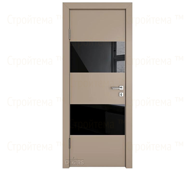 Дверь межкомнатная шумоизоляционная Линия дверей DO-608 (ДО-608) Латте софт/стекло Черное