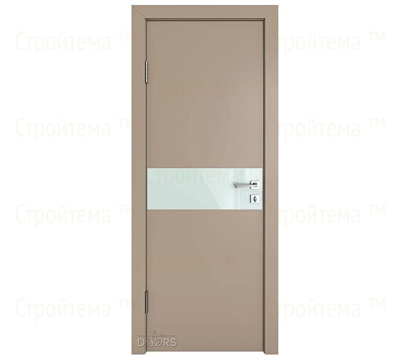 Дверь межкомнатная шумоизоляционная Линия дверей DO-609 (ДО-609) Латте софт/стекло Белое