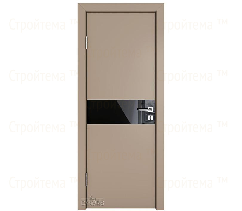 Дверь межкомнатная шумоизоляционная Линия дверей DO-609 (ДО-609) Латте софт/стекло Черное