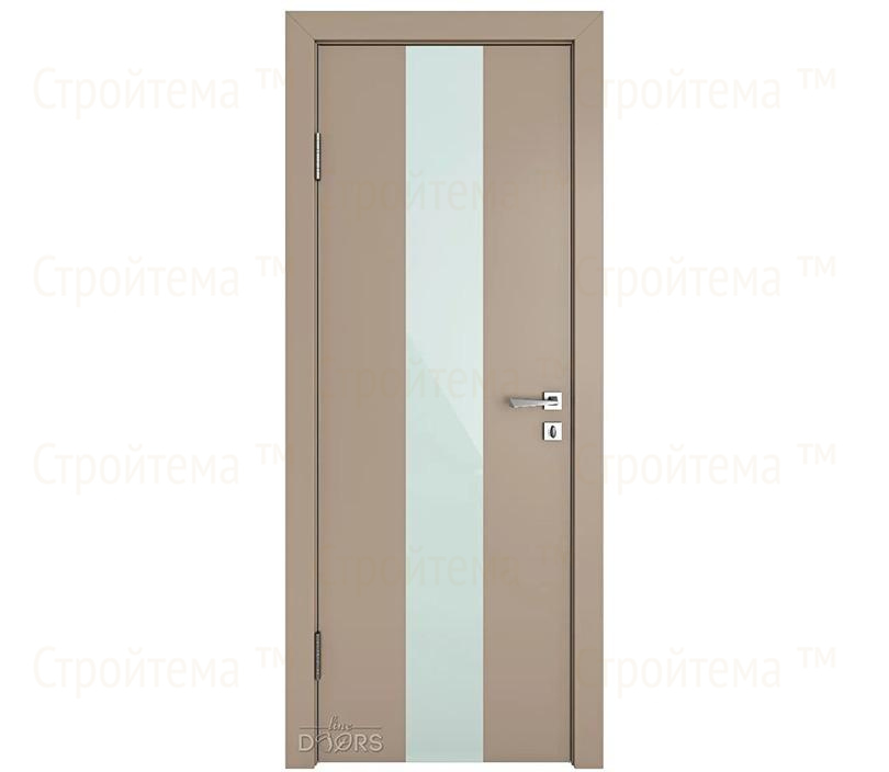 Дверь межкомнатная шумоизоляционная Линия дверей DO-610 (ДО-610) Латте софт/стекло Белое