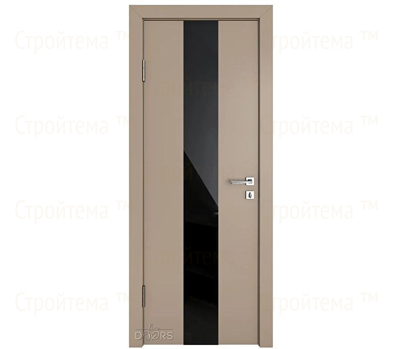 Дверь межкомнатная шумоизоляционная Линия дверей DO-610 (ДО-610) Латте софт/стекло Черное