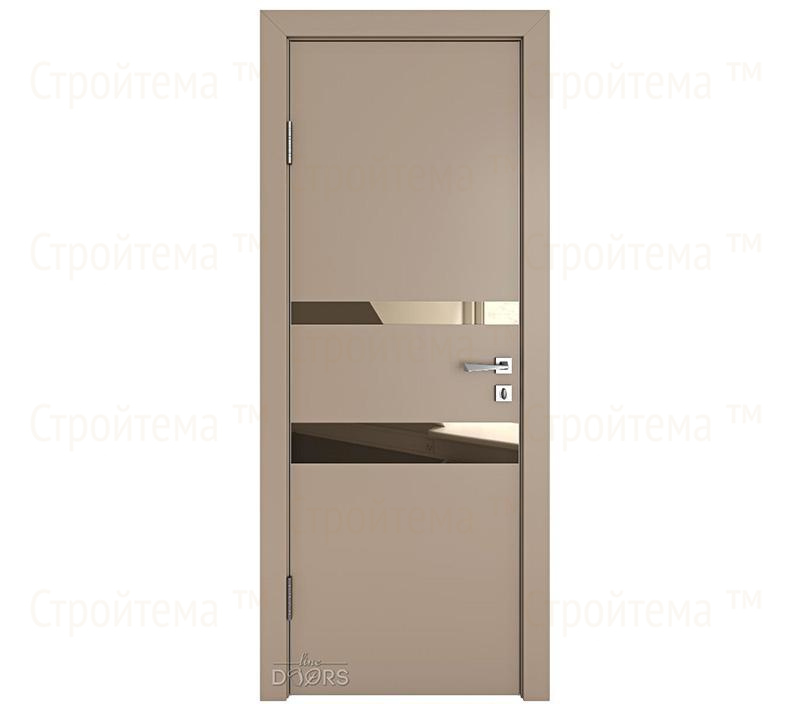 Дверь межкомнатная шумоизоляционная Линия дверей DO-612 (ДО-612) Латте софт/зеркало Бронза