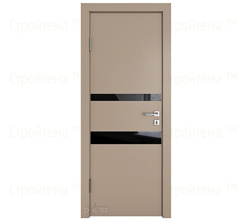 Дверь межкомнатная шумоизоляционная Линия дверей DO-612 (ДО-612) Латте софт/стекло Черное