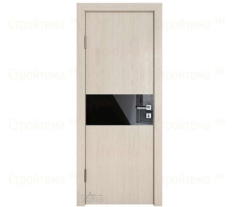 Дверь межкомнатная шумоизоляционная Линия дверей DO-601 (ДО-601) Ясень капучино/стекло Черное