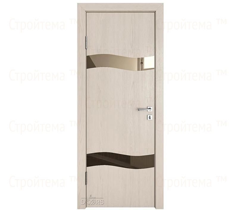 Дверь межкомнатная шумоизоляционная Линия дверей DO-603 (ДО-603) Ясень капучино/зеркало Бронза