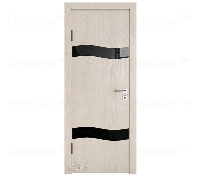 Дверь межкомнатная шумоизоляционная Линия дверей DO-603 (ДО-603) Ясень капучино/стекло Черное