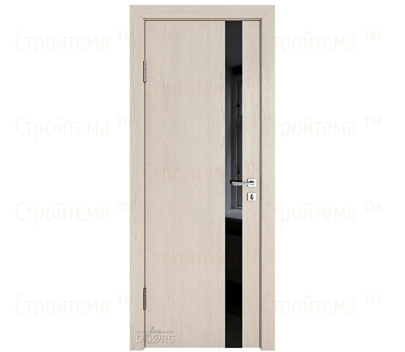 Дверь межкомнатная шумоизоляционная Линия дверей DO-607 (ДО-607) Ясень капучино/стекло Черное