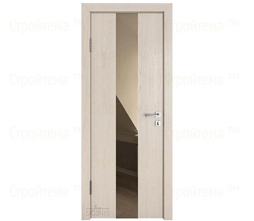 Дверь межкомнатная шумоизоляционная Линия дверей DO-610 (ДО-610) Ясень капучино/зеркало Бронза