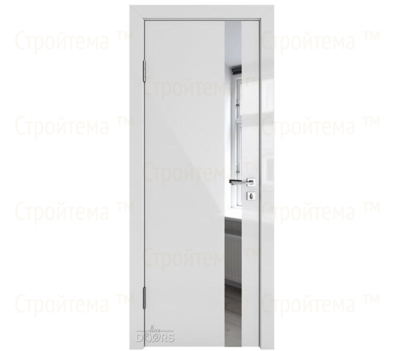 Дверь межкомнатная шумоизоляционная Линия дверей DO-607 (ДО-607) Серый глянец/Зеркало