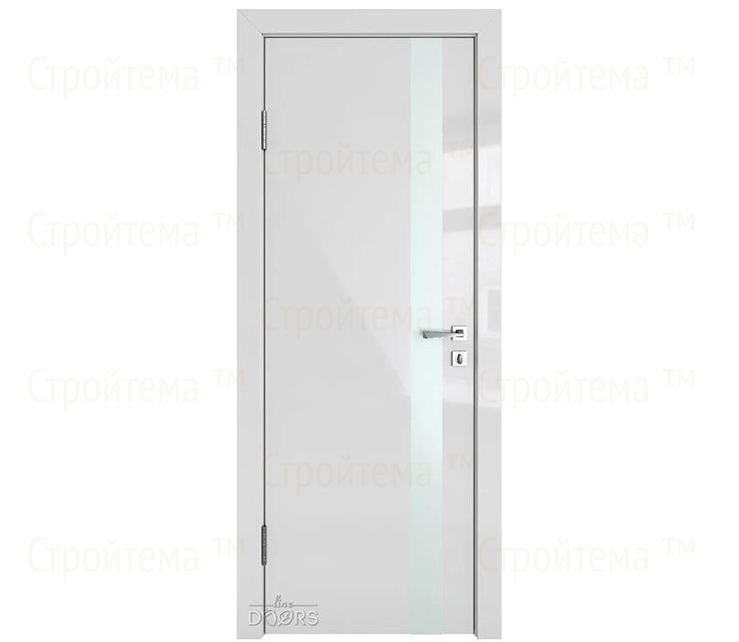 Дверь межкомнатная шумоизоляционная Линия дверей DO-607 (ДО-607) Серый глянец/Снег