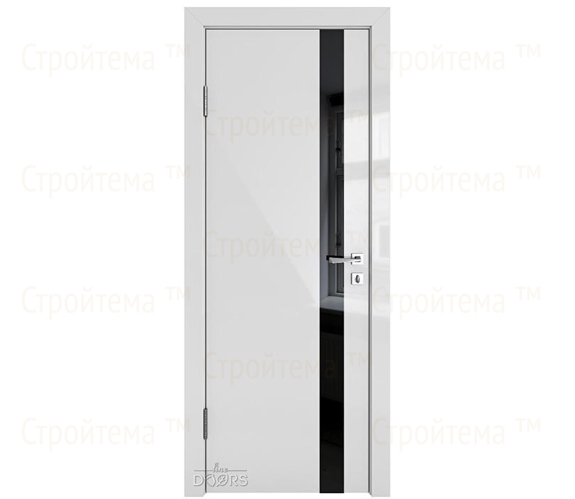 Дверь межкомнатная шумоизоляционная Линия дверей DO-607 (ДО-607) Серый глянец/стекло Черное