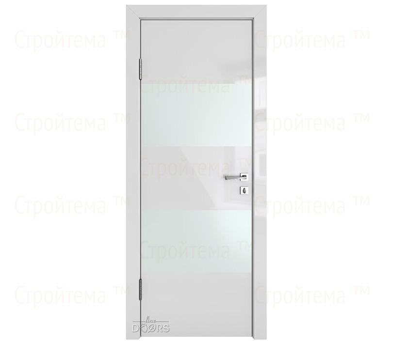 Дверь межкомнатная шумоизоляционная Линия дверей DO-608 (ДО-608) Серый глянец/Снег