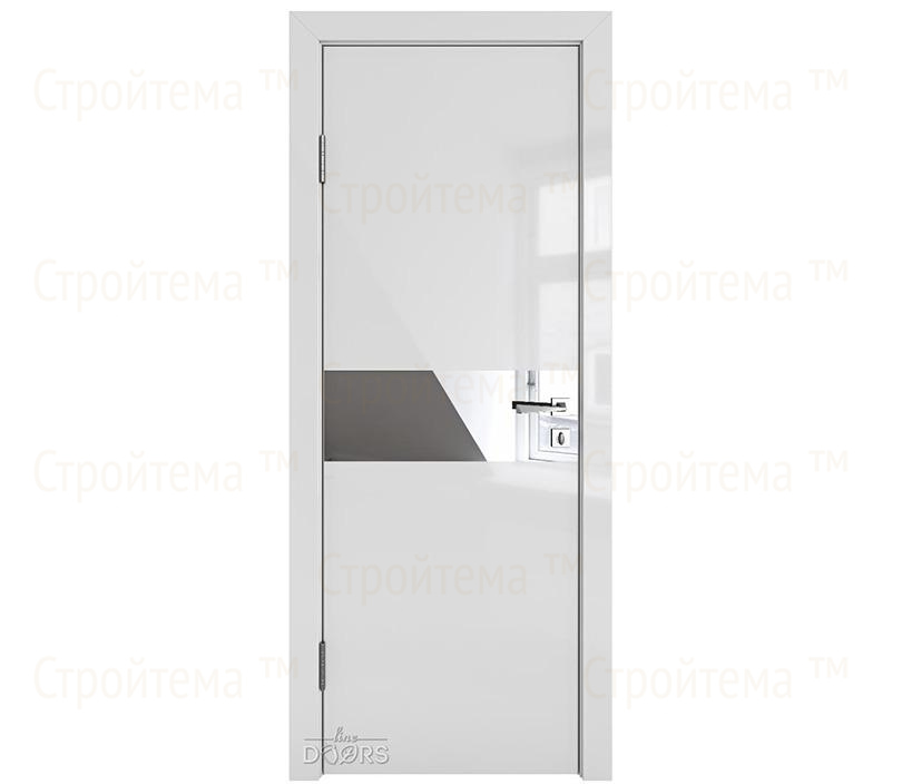 Дверь межкомнатная шумоизоляционная Линия дверей DO-609 (ДО-609) Серый глянец/Зеркало