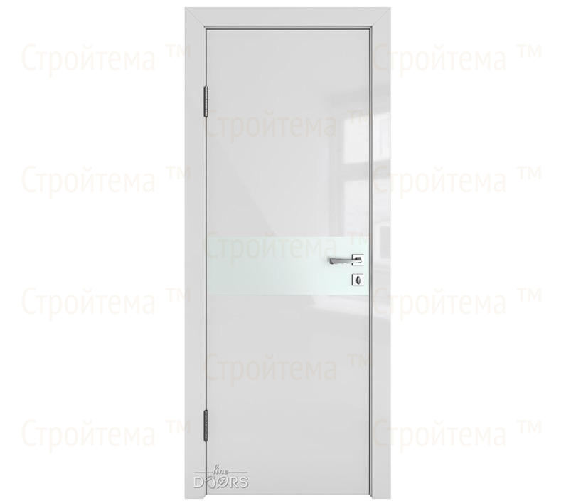 Дверь межкомнатная шумоизоляционная Линия дверей DO-609 (ДО-609) Серый глянец/Снег