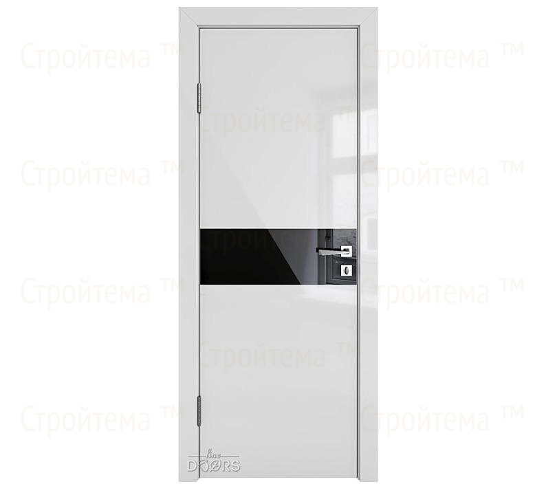 Дверь межкомнатная шумоизоляционная Линия дверей DO-609 (ДО-609) Серый глянец/стекло Черное
