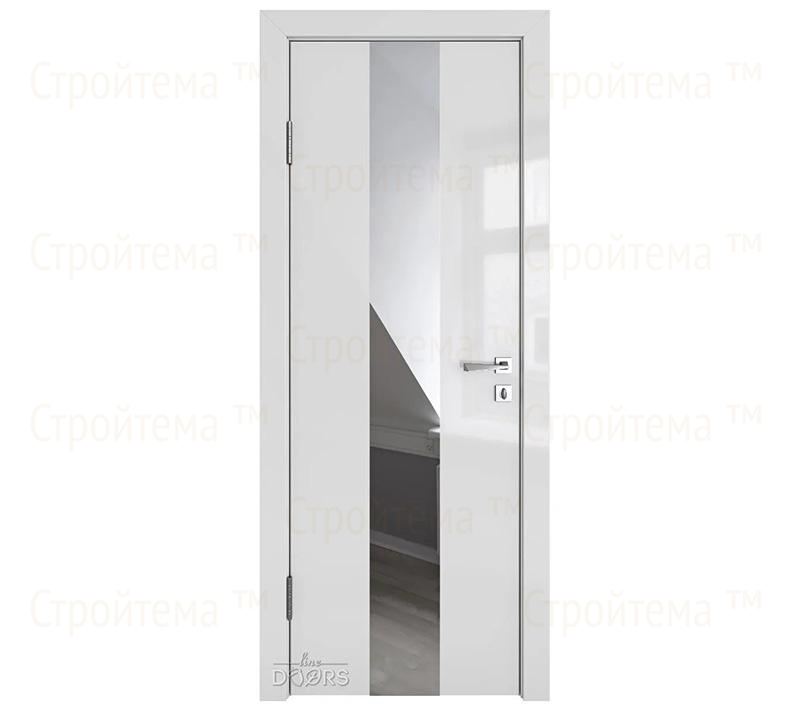 Дверь межкомнатная шумоизоляционная Линия дверей DO-610 (ДО-610) Серый глянец/Зеркало