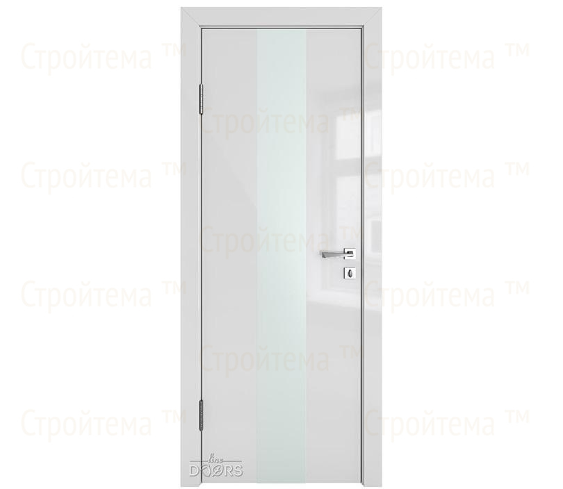 Дверь межкомнатная шумоизоляционная Линия дверей DO-610 (ДО-610) Серый глянец/Снег