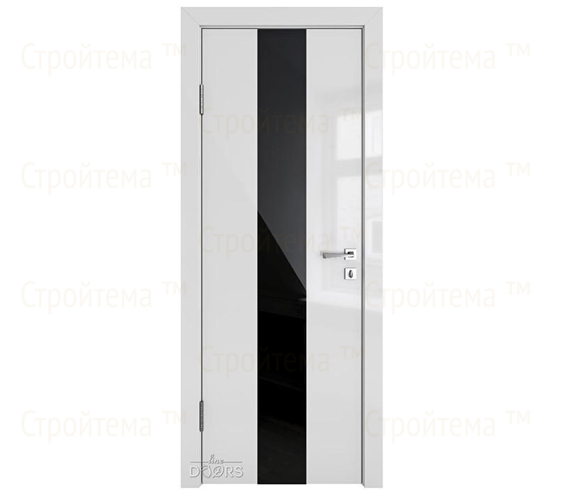 Дверь межкомнатная шумоизоляционная Линия дверей DO-610 (ДО-610) Серый глянец/стекло Черное