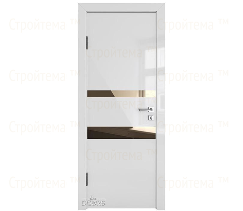 Дверь межкомнатная шумоизоляционная Линия дверей DO-612 (ДО-612) Серый глянец/зеркало Бронза