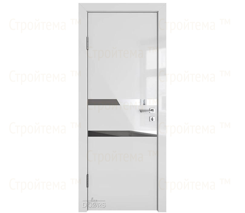 Дверь межкомнатная шумоизоляционная Линия дверей DO-613 (ДО-613) Серый глянец/Зеркало
