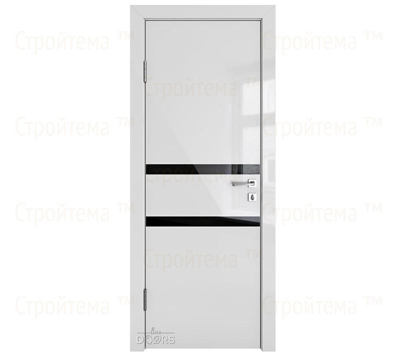Дверь межкомнатная шумоизоляционная Линия дверей DO-613 (ДО-613) Серый глянец/стекло Черное