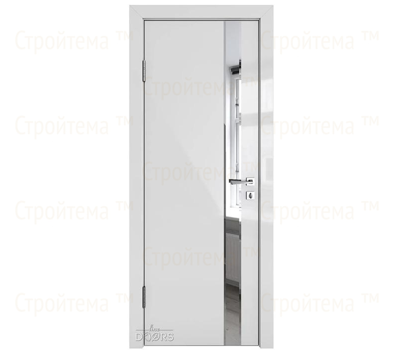 Дверь межкомнатная шумоизоляционная Линия дверей DO-619/6 (ДО-619/6) Серый глянец/Зеркало фацет