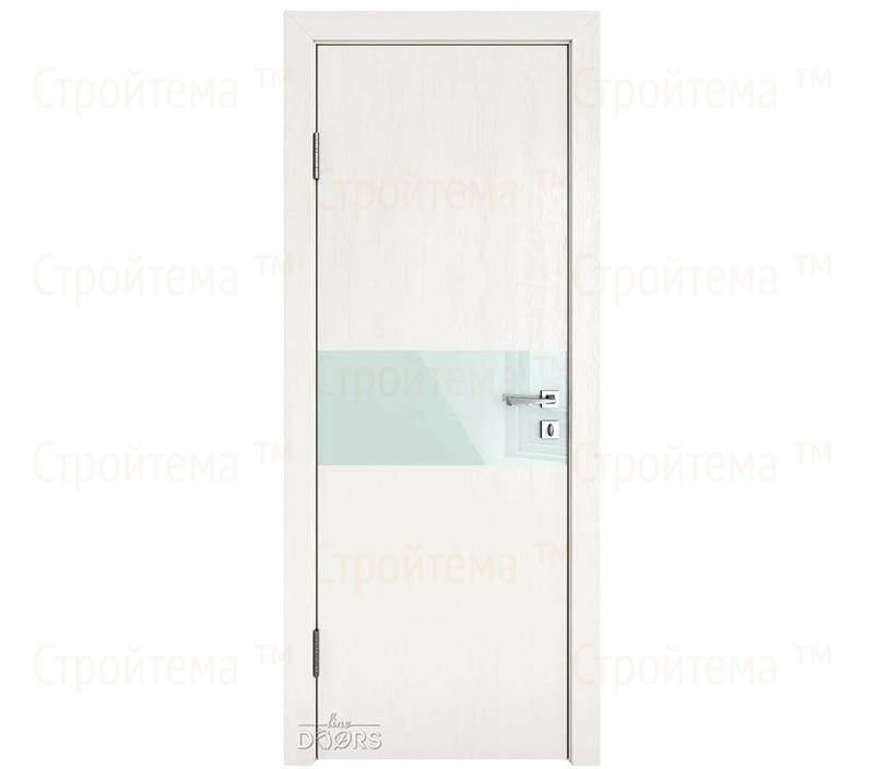 Дверь межкомнатная шумоизоляционная Линия дверей DO-601 (ДО-601) Белый ясень/стекло Белое