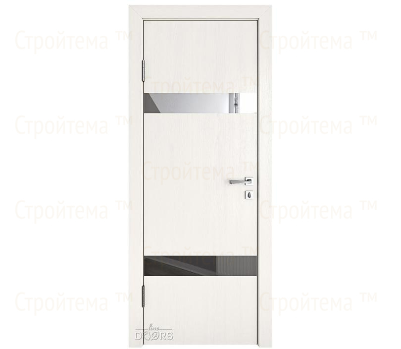Дверь межкомнатная шумоизоляционная Линия дверей DO-602 (ДО-602) Белый ясень/Зеркало