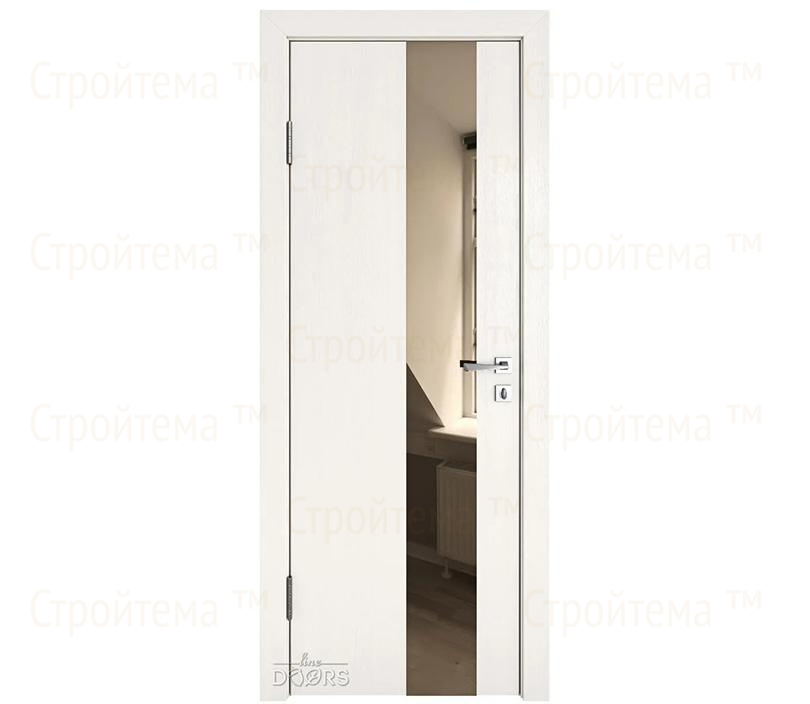 Дверь межкомнатная шумоизоляционная Линия дверей DO-604 (ДО-604) Белый ясень/зеркало Бронза