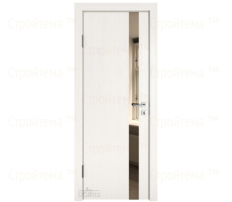 Дверь межкомнатная шумоизоляционная Линия дверей DO-607 (ДО-607) Белый ясень/зеркало Бронза