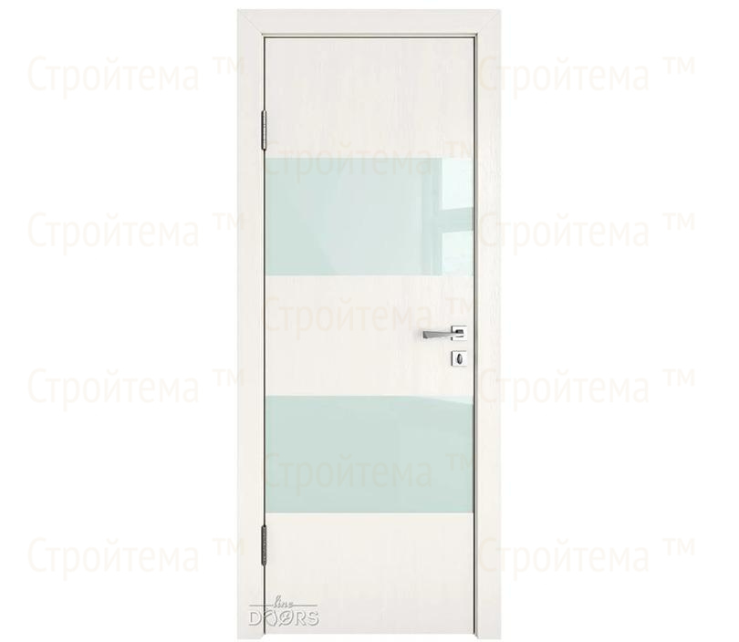 Дверь межкомнатная шумоизоляционная Линия дверей DO-608 (ДО-608) Белый ясень/стекло Белое