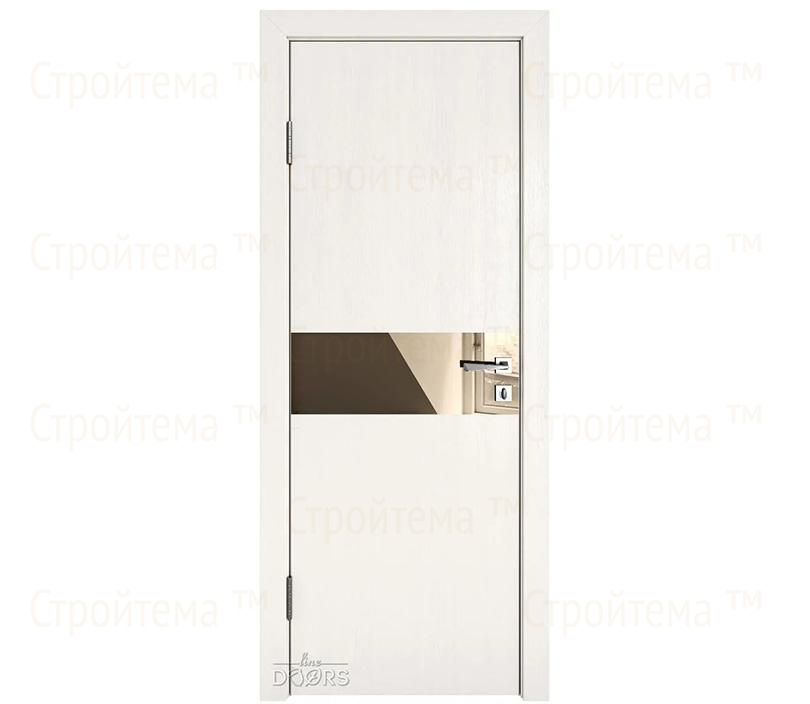 Дверь межкомнатная шумоизоляционная Линия дверей DO-609 (ДО-609) Белый ясень/зеркало Бронза