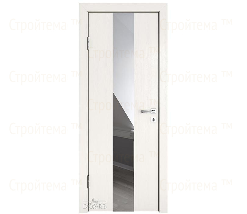 Дверь межкомнатная шумоизоляционная Линия дверей DO-610 (ДО-610) Белый ясень/Зеркало