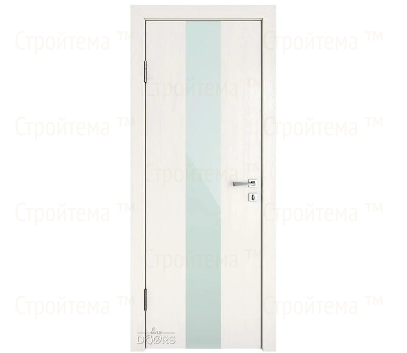 Дверь межкомнатная шумоизоляционная Линия дверей DO-610 (ДО-610) Белый ясень/стекло Белое