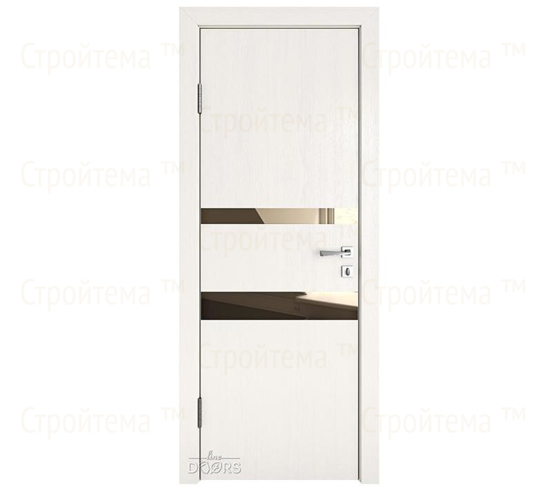 Дверь межкомнатная шумоизоляционная Линия дверей DO-612 (ДО-612) Белый ясень/зеркало Бронза