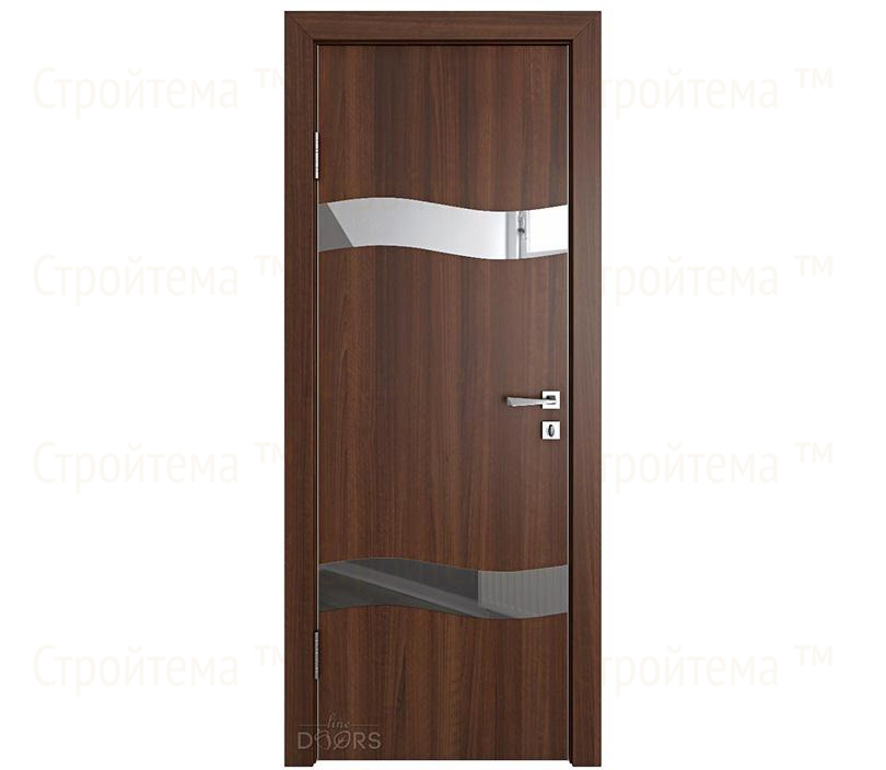 Дверь межкомнатная шумоизоляционная Линия дверей DO-603 (ДО-603) Орех тисненый/Зеркало