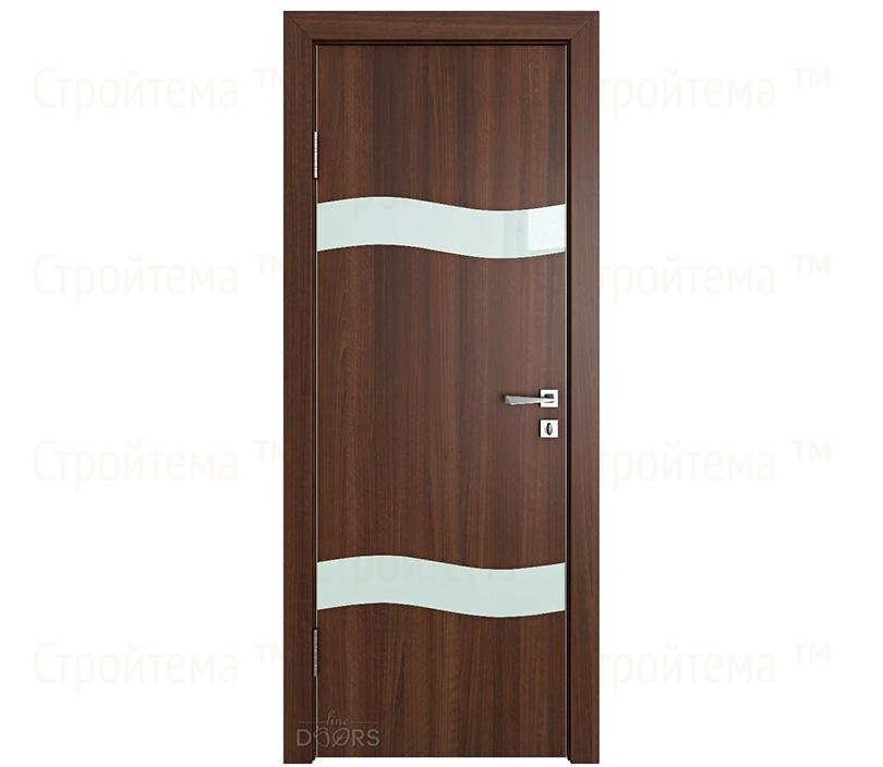 Дверь межкомнатная шумоизоляционная Линия дверей DO-603 (ДО-603) Орех тисненый/стекло Белое