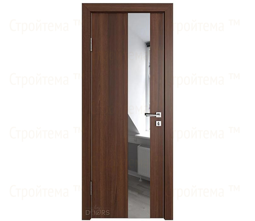 Дверь межкомнатная шумоизоляционная Линия дверей DO-604 (ДО-604) Орех тисненый/Зеркало